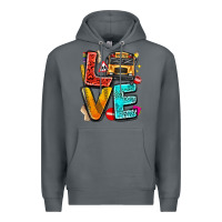 Rock love school bus Premium Hoodie - texasbilliewilder