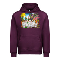 Mauve Wine easter farm with bunnies Urban Hoodie - RanaPortraitStore