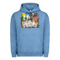 Pigment Pebble Blue easter farm with bunnies Urban Hoodie - RanaPortraitStore