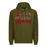 Army Green it s a football kinda day Premium Hoodie - Zillion Design Studio