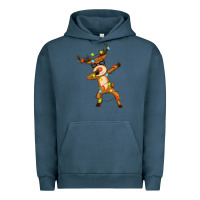 Pigment Midnight Navy dabbing deer Urban Hoodie - Zillion Design Studio
