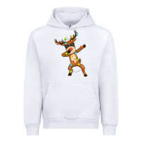 White dabbing deer Urban Hoodie - Zillion Design Studio