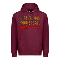 Burgundy it s a basketball kinda day Premium Hoodie - Zillion Design Studio
