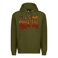 Army Green it s a basketball kinda day Premium Hoodie - Zillion Design Studio