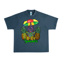 Midnight Navy hello summer pineapples Urban Heavy Tee - RanaPortraitStore