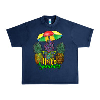 Navy hello summer pineapples Urban Heavy Tee - RanaPortraitStore