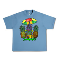 Pebble Blue hello summer pineapples Urban Heavy Tee - RanaPortraitStore