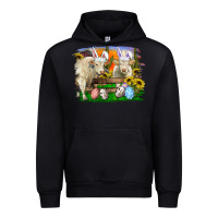 Black easter farm cows bunny ears and eggs Urban Hoodie - RanaPortraitStore