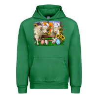 Emerald easter farm cows bunny ears and eggs Urban Hoodie - RanaPortraitStore