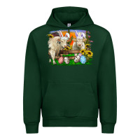 Forest Green easter farm cows bunny ears and eggs Urban Hoodie - RanaPortraitStore