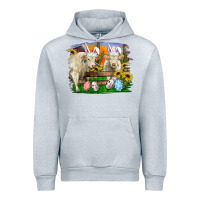 Heather Grey easter farm cows bunny ears and eggs Urban Hoodie - RanaPortraitStore