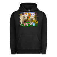 Pigment Black easter farm cows bunny ears and eggs Urban Hoodie - RanaPortraitStore