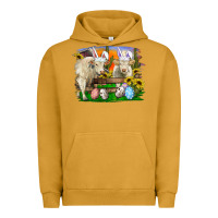 Pigment Peanut Butter easter farm cows bunny ears and eggs Urban Hoodie - RanaPortraitStore