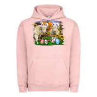 Pigment Salmon easter farm cows bunny ears and eggs Urban Hoodie - RanaPortraitStore