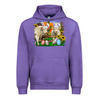 Tulip easter farm cows bunny ears and eggs Urban Hoodie - RanaPortraitStore