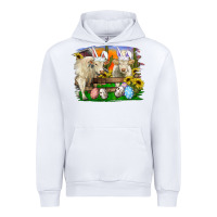 White easter farm cows bunny ears and eggs Urban Hoodie - RanaPortraitStore