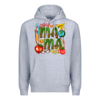 Heather Grey mama teacher Premium Hoodie - texasbilliewilder