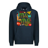 Navy mama teacher Premium Hoodie - texasbilliewilder