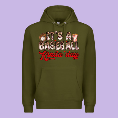 It S A Baseball Kinda Day Premium Hoodie Designed By Zillion Design Studio