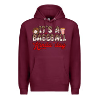 Burgundy it s a baseball kinda day Premium Hoodie - Zillion Design Studio
