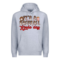 Heather Grey it s a baseball kinda day Premium Hoodie - Zillion Design Studio