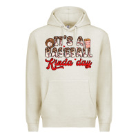 Oatmeal Heather it s a baseball kinda day Premium Hoodie - Zillion Design Studio