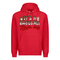 Red it s a baseball kinda day Premium Hoodie - Zillion Design Studio