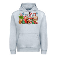 Heather Grey christmas coffee cups Urban Hoodie - Zillion Design Studio