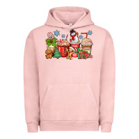 Pigment Salmon christmas coffee cups Urban Hoodie - Zillion Design Studio