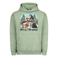 Pigment Oil Green merry christmas gnomes Urban Hoodie - Zillion Design Studio