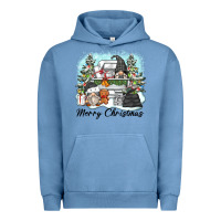 Pigment Pebble Blue merry christmas gnomes Urban Hoodie - Zillion Design Studio
