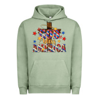 Pigment Oil Green god bless america Urban Hoodie - texasbilliewilder