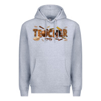 Heather Grey melanin teacher Premium Hoodie - texasbilliewilder