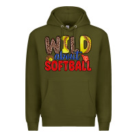 Army Green wild about softball Premium Hoodie - Zillion Design Studio