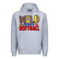 Heather Grey wild about softball Premium Hoodie - Zillion Design Studio