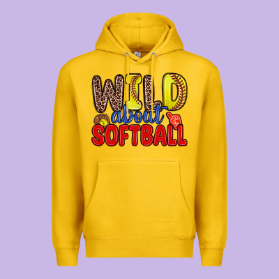 Wild About Softball Premium Hoodie Designed By Zillion Design Studio