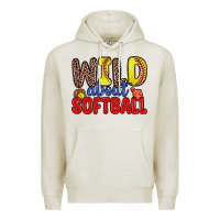Oatmeal Heather wild about softball Premium Hoodie - Zillion Design Studio