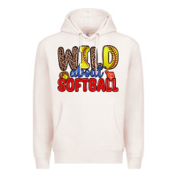 Pale Pink wild about softball Premium Hoodie - Zillion Design Studio
