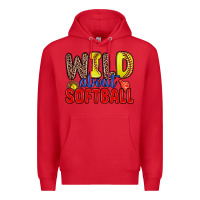 Red wild about softball Premium Hoodie - Zillion Design Studio