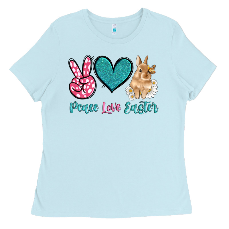 Peace Love Easter With Bunny And Butterfly Ladies Tee by Artiststas | Teevron