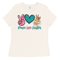 Bone peace love easter with bunny and butterfly Ladies Tee - Artiststas
