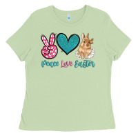 Matcha peace love easter with bunny and butterfly Ladies Tee - Artiststas