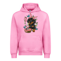 Fuchsia Pink easter dachshund Urban Hoodie - RanaPortraitStore