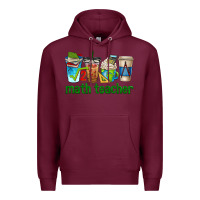 Burgundy math teacher coffee cups Premium Hoodie - texasbilliewilder