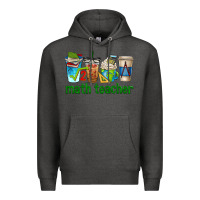Charcoal Heather math teacher coffee cups Premium Hoodie - texasbilliewilder