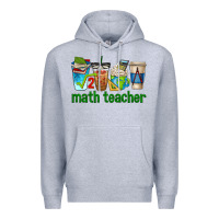 Heather Grey math teacher coffee cups Premium Hoodie - texasbilliewilder