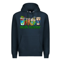 Navy math teacher coffee cups Premium Hoodie - texasbilliewilder