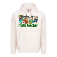 Pale Pink math teacher coffee cups Premium Hoodie - texasbilliewilder