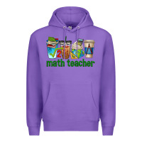 Purple math teacher coffee cups Premium Hoodie - texasbilliewilder
