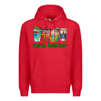 Red math teacher coffee cups Premium Hoodie - texasbilliewilder
